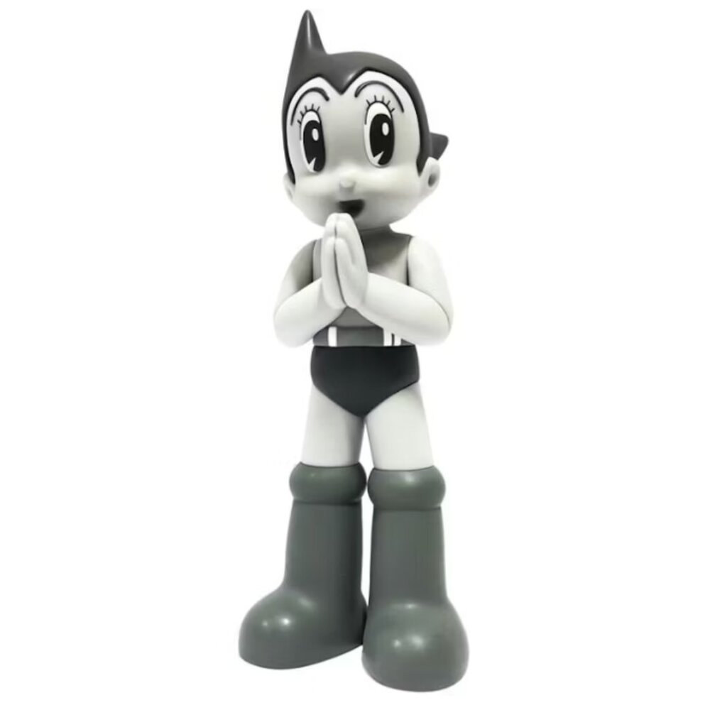 ⚡️ToyQube⚡️Astro Boy Greeting Mono Edition Vinyl Figure Gray 10"